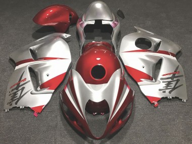 1997-2007 Rot Glänzend & Silber Suzuki GSXR 1300 Motorrad Verkleidungen