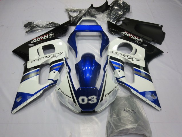 1998-2002 Blau & Silber Yamaha R6 Motorrad Verkleidungen