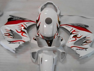 2002-2012 Weiß Rot Flamme Honda VFR800 Motorrad Verkleidungen