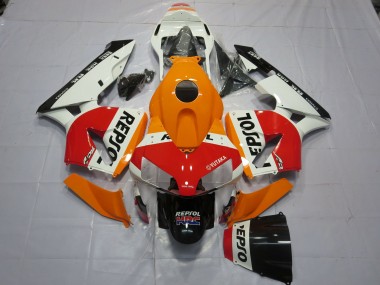 2003-2004 Weiß Orange Repsol Honda CBR600RR Motorrad Verkleidungen