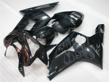 2003-2004 Schwarz Flamme Kawasaki ZX6R Motorrad Verkleidungen