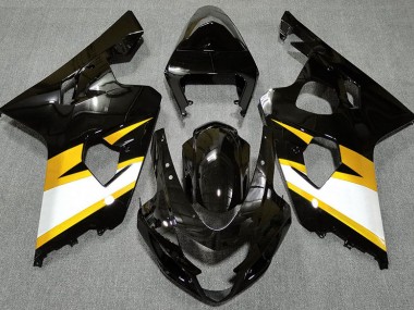 2004-2005 Glänzendes Schwarz & Gelb Suzuki GSXR 600-750 Motorrad Verkleidungen