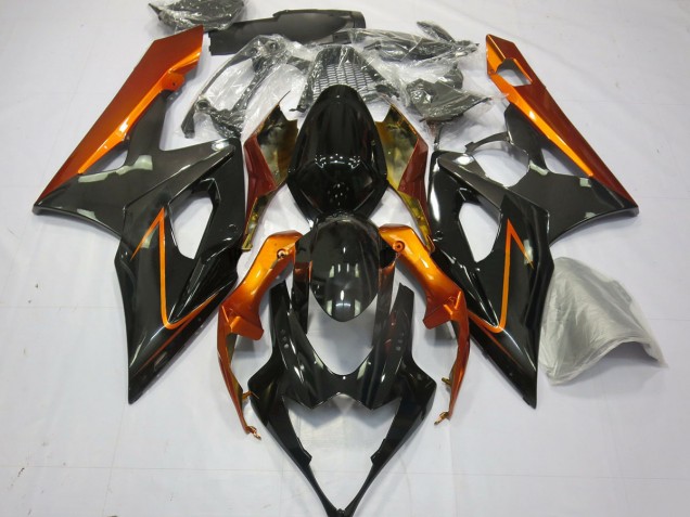 2005-2006 Gebranntes Orange & Schwarz Suzuki GSXR 1000 Motorrad Verkleidungen