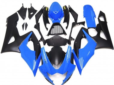 2005-2006 Glänzend Blau Mit Gelben Logos Suzuki GSXR 1000 Motorrad Verkleidungen