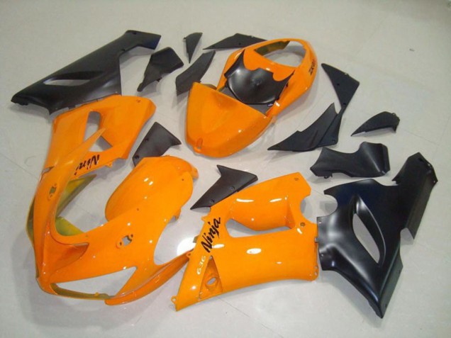 2005-2006 Orange-Schwarz Kawasaki ZX6R Motorrad Verkleidungen