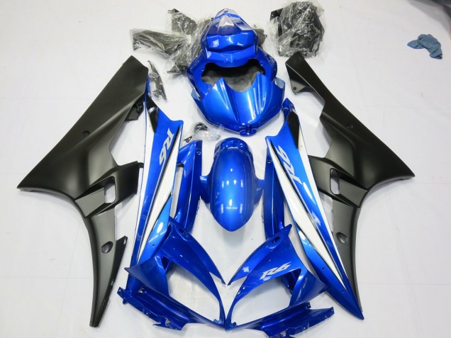 2006-2007 Blau Matt Schwarz Yamaha R6 Motorrad Verkleidungen