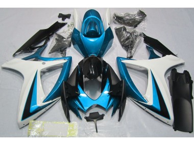 2006-2007 Hellblau & Weiß Suzuki GSXR 600-750 Motorrad Verkleidungen