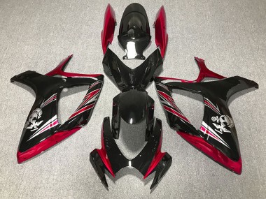 2006-2007 Rot & Schwarz Glänzend Design Suzuki GSXR 600-750 Motorrad Verkleidungen