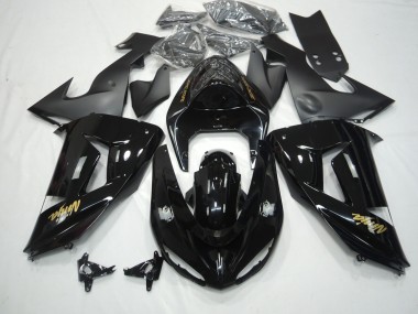 2006-2007 Schwarz Glänzend Kawasaki ZX10R Motorrad Verkleidungen