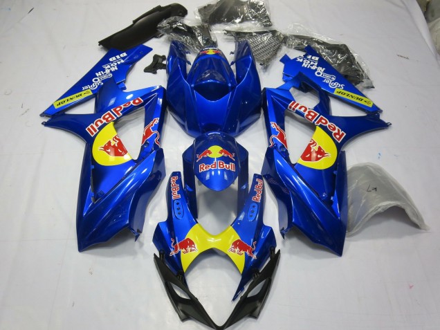 2007-2008 Blau Rot Bull Suzuki GSXR 1000 Motorrad Verkleidungen