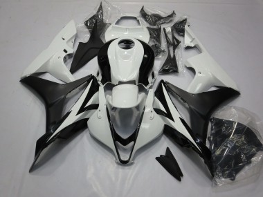 2007-2008 Clean Schwarz & Weiß Honda CBR600RR Motorrad Verkleidungen