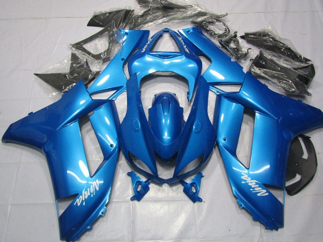 2007-2008 Hellblau Kawasaki ZX6R Motorrad Verkleidungen