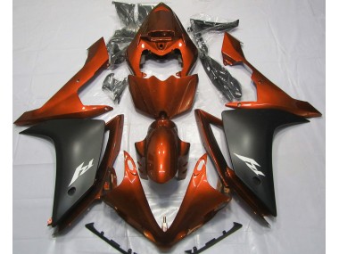 2007-2008 Orange Glänzend & Schwarz Yamaha R1 Motorrad Verkleidungen