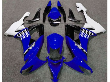 2008-2010 Glänzend Blau & Weiß Kawasaki ZX10R Motorrad Verkleidungen