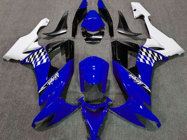 2008-2010 Glänzend Blau & Weiß Kawasaki ZX10R Motorrad Verkleidungen