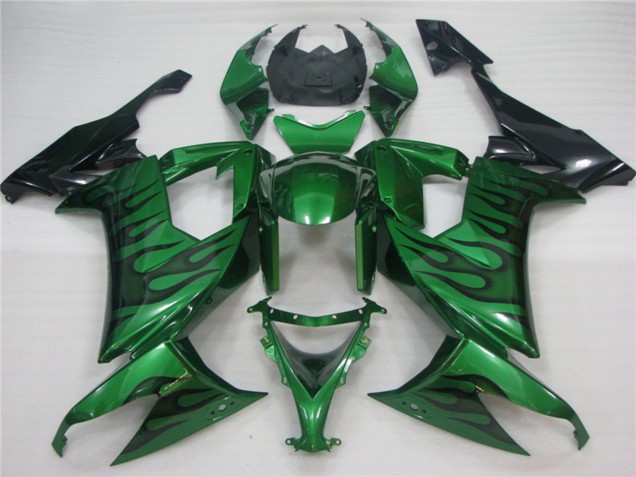 2008-2010 Grün Flamme Kawasaki ZX10R Motorrad Verkleidungen