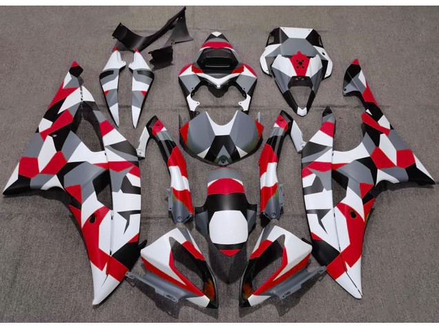 2008-2016 Rot Tarnung Uni Yamaha R6 Motorrad Verkleidungen