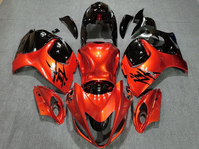 2008-2020 Candy Orange & Glänzend Schwarz Suzuki GSXR 1300 Motorrad Verkleidungen