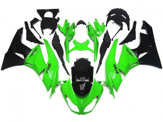 2009-2012 Dunkelglänzend Grün Scharf Kawasaki ZX6R Motorrad Verkleidungen