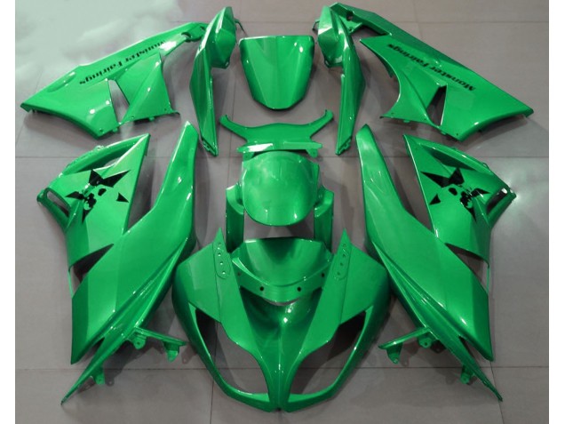 2009-2012 Glänzendes Grün & Benutzerdefinierte Logos Kawasaki ZX6R Motorrad Verkleidungen