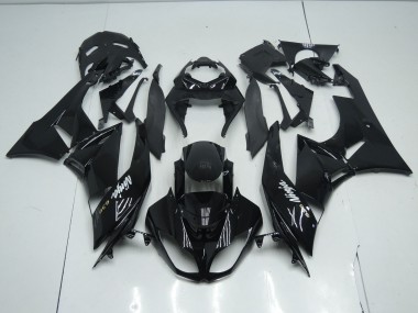 2009-2012 Glänzendes Schwarz Kawasaki ZX6R Motorrad Verkleidungen