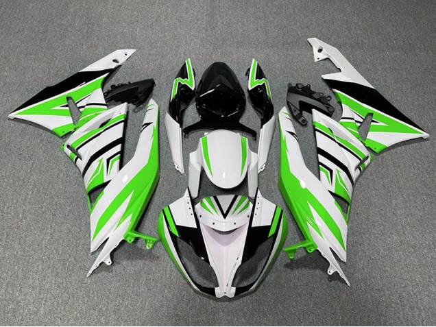 2009-2012 Grün-Weiß & Schwarz Zag Kawasaki ZX6R Motorrad Verkleidungen