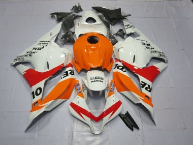 2009-2012 Hellorange & Weiß Repsol Honda CBR600RR Motorrad Verkleidungen