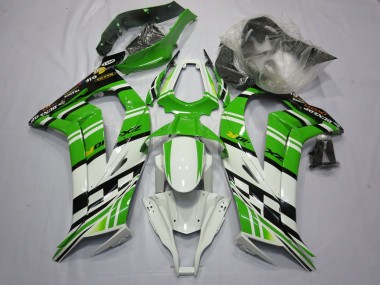 2011-2015 Grün-Weiß-Schwarz Kawasaki ZX10R Motorrad Verkleidungen