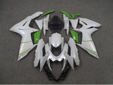 2011-2024 Perlweiß & Grün Suzuki GSXR 600-750 Motorrad Verkleidungen