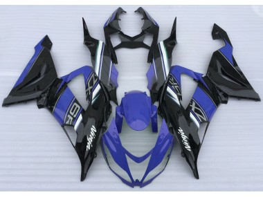 2013-2018 Glänzend Blau & Schwarz Kawasaki ZX6R Motorrad Verkleidungen