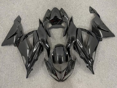 2013-2018 Schwarz-Einfarbig Glänzend Kawasaki ZX6R Motorrad Verkleidungen